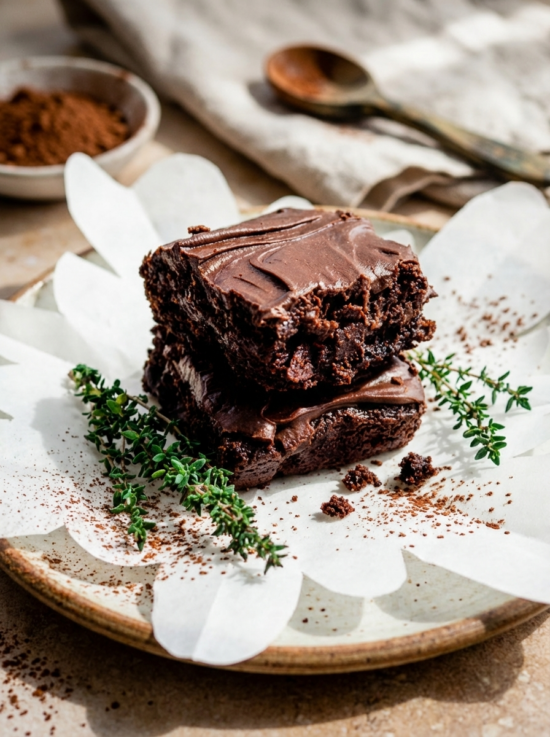 saftige Lebkuchen Brownies mit Blaubeeren