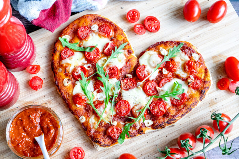 vegetarische Herzpizza