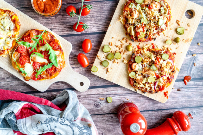 vegetarische Mini-Pizzen